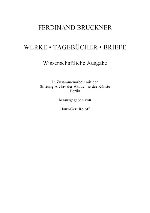 Werke, Tagebücher, Briefe – Band 11