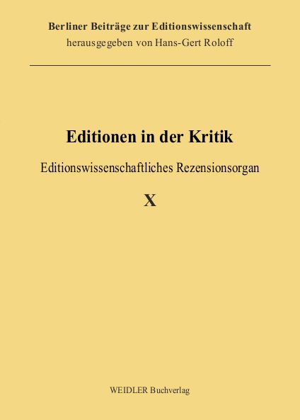 Editionen in der Kritik 10
