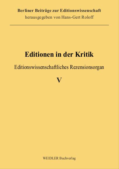 Editionen in der Kritik 5