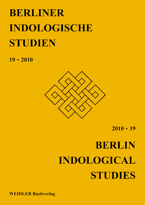 Berliner Indologische Studien, Band 19