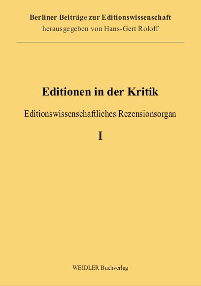 Editionen in der Kritik 1