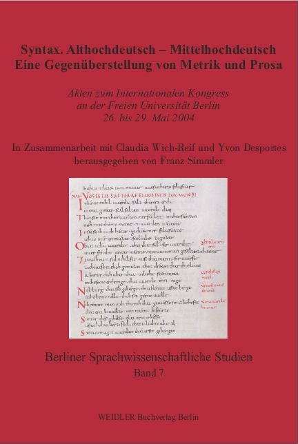 Syntax. Althochdeutsch – Mittelhochdeutsch